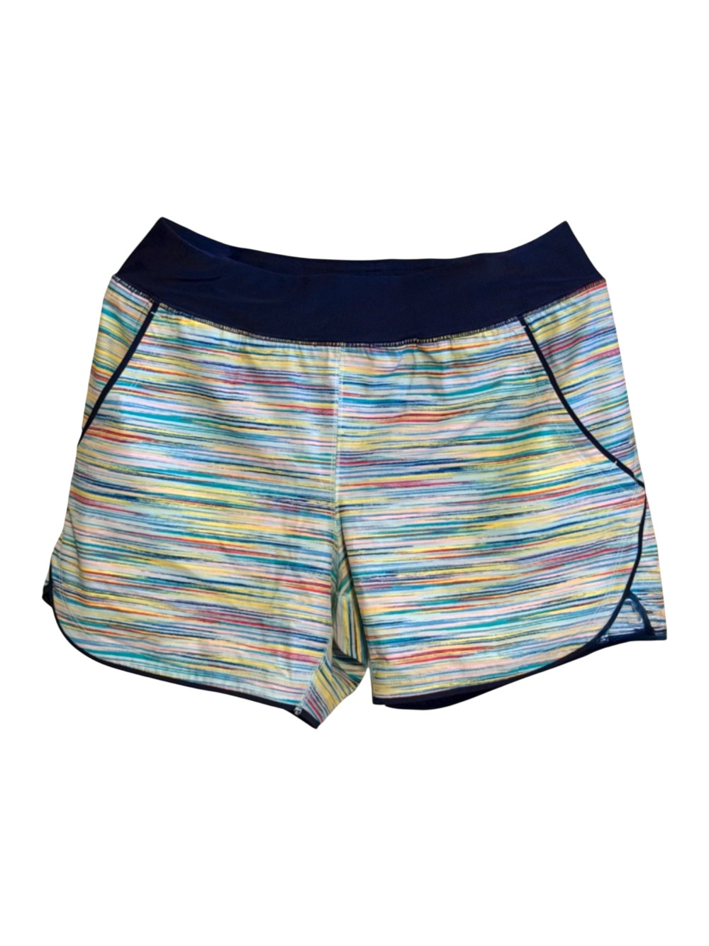 Lands End Womens 5" Board Swim Shorts Size 10 Blue SunShade UPF 50 Lined Pull On